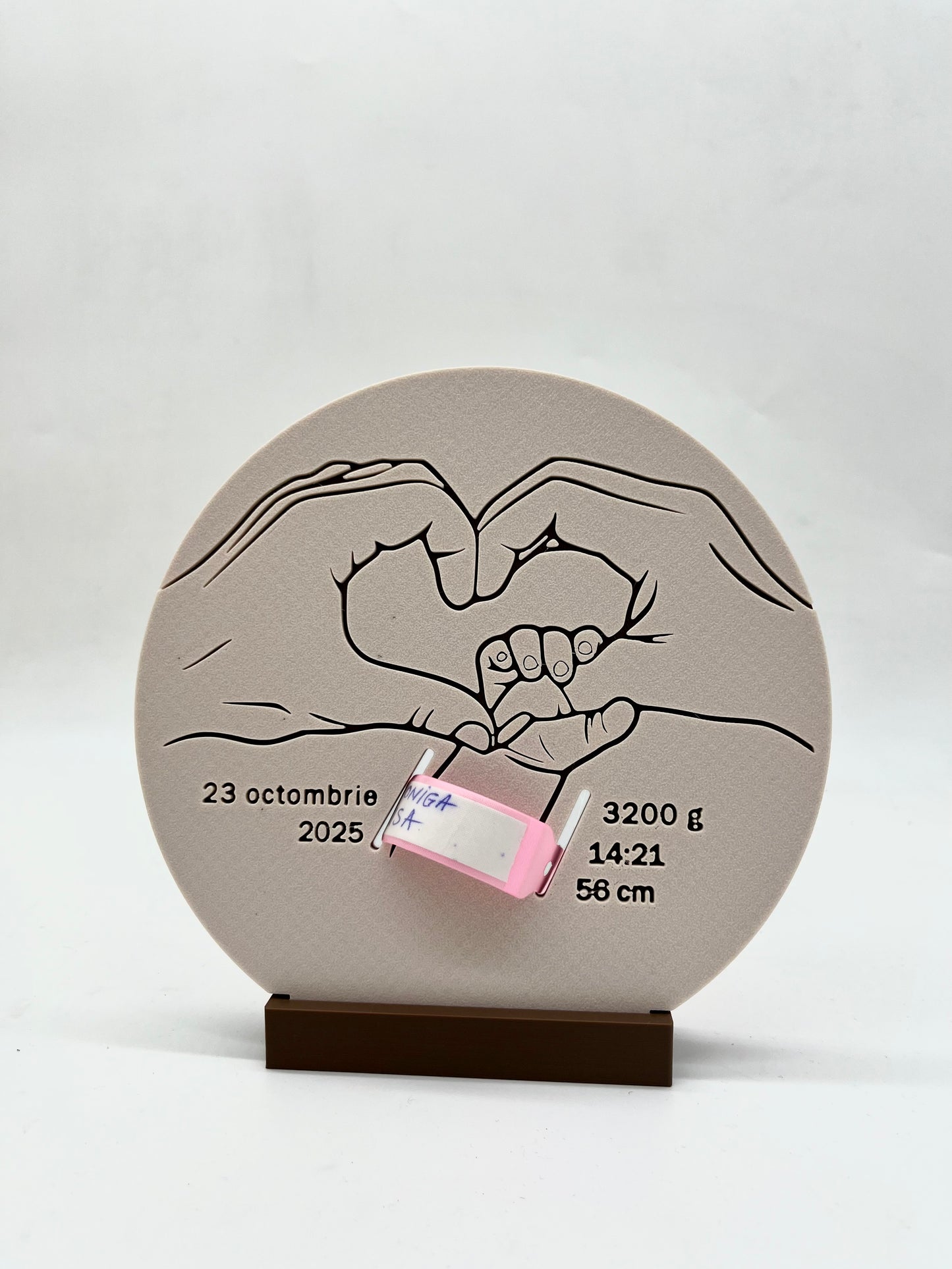 Suport Brățară Naștere Personalizabil – Cadou Memorabil pentru Nou-Născuți