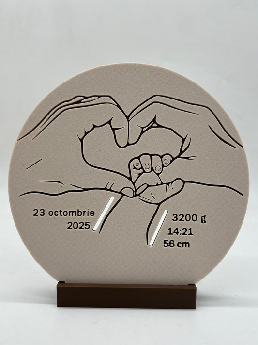 Suport Brățară Naștere Personalizabil – Cadou Memorabil pentru Nou-Născuți